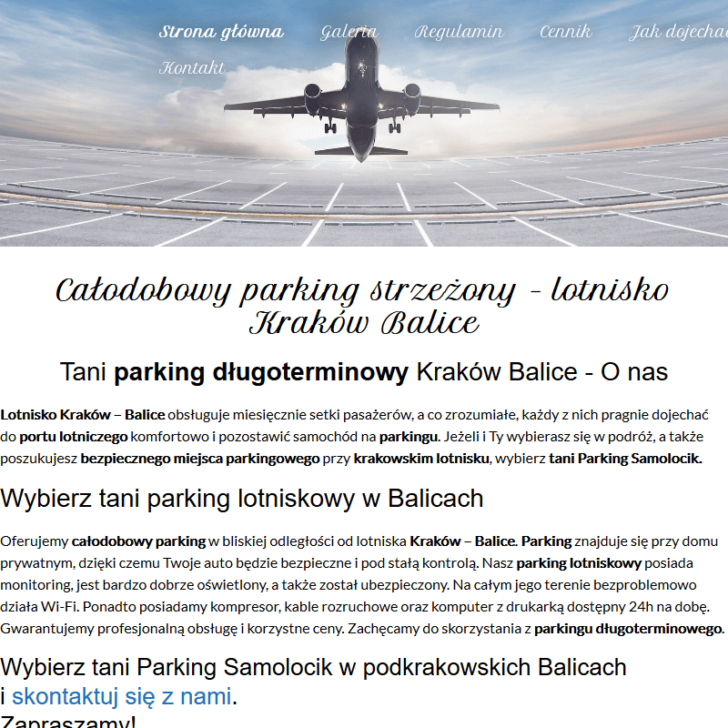 Balice tani parking w Krakowie