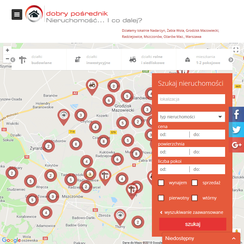 Działki inwestycyjno budowlane Warszawa