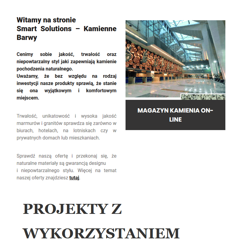 Magazyn kamienia w Warszawie