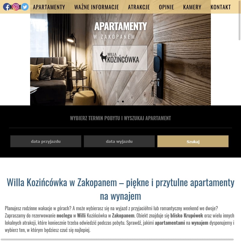 Ekskluzywny apartament w Zakopanem